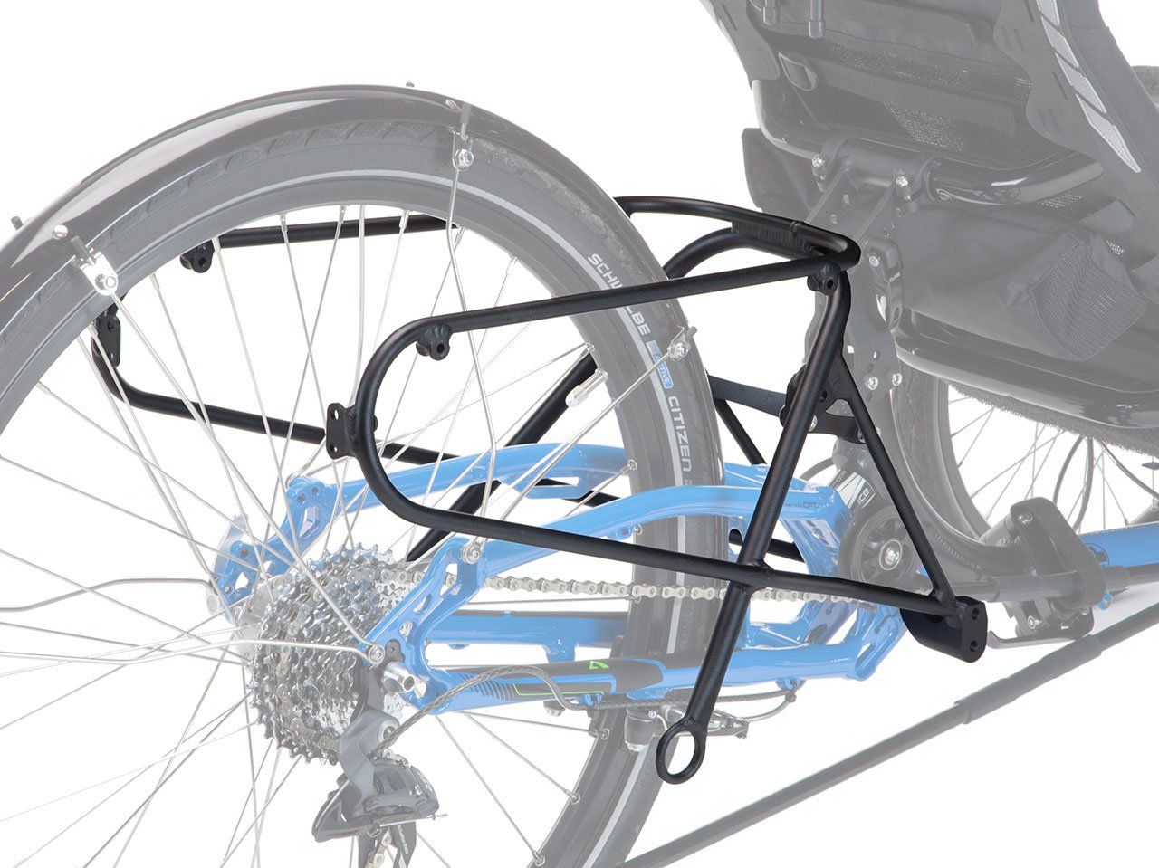 Rack for 20 and 26 inch suspension trikes