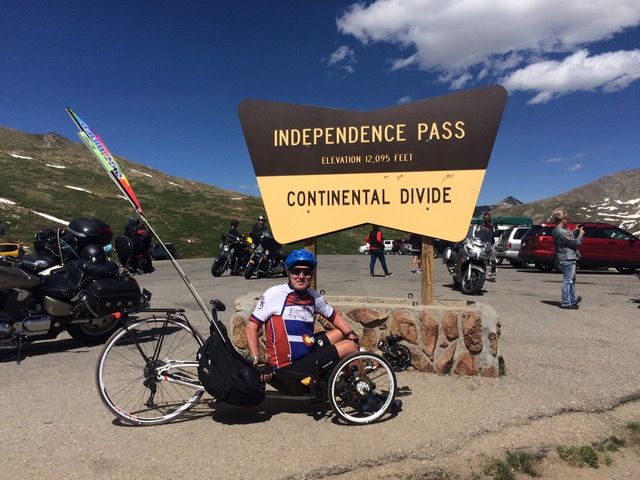 Wesley and his VTX at Independence Pass in June