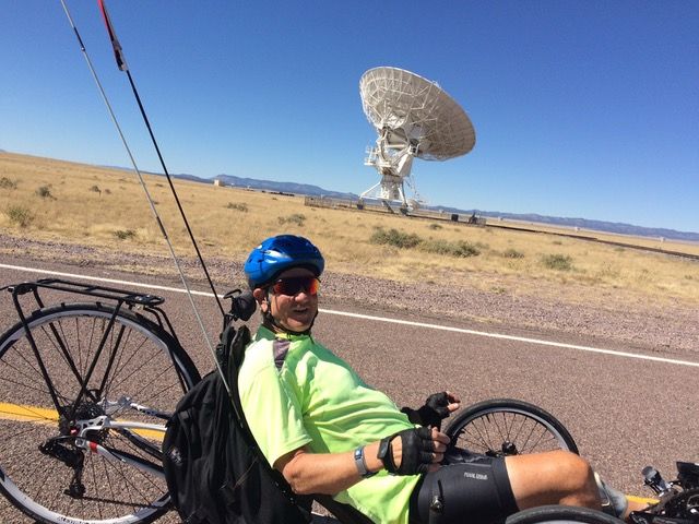 Wesley riding from the VLA to Socorro