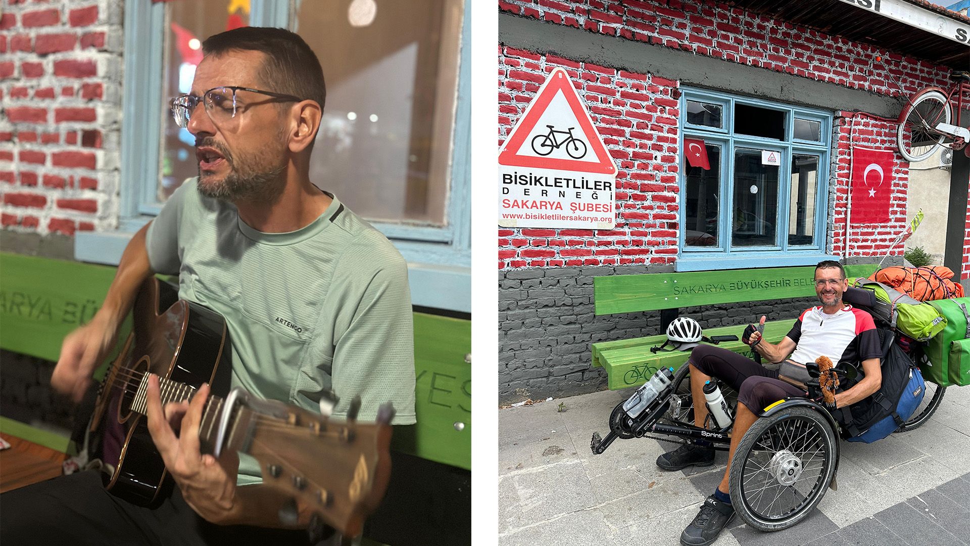 Henk and Guitar, Henk on Trike