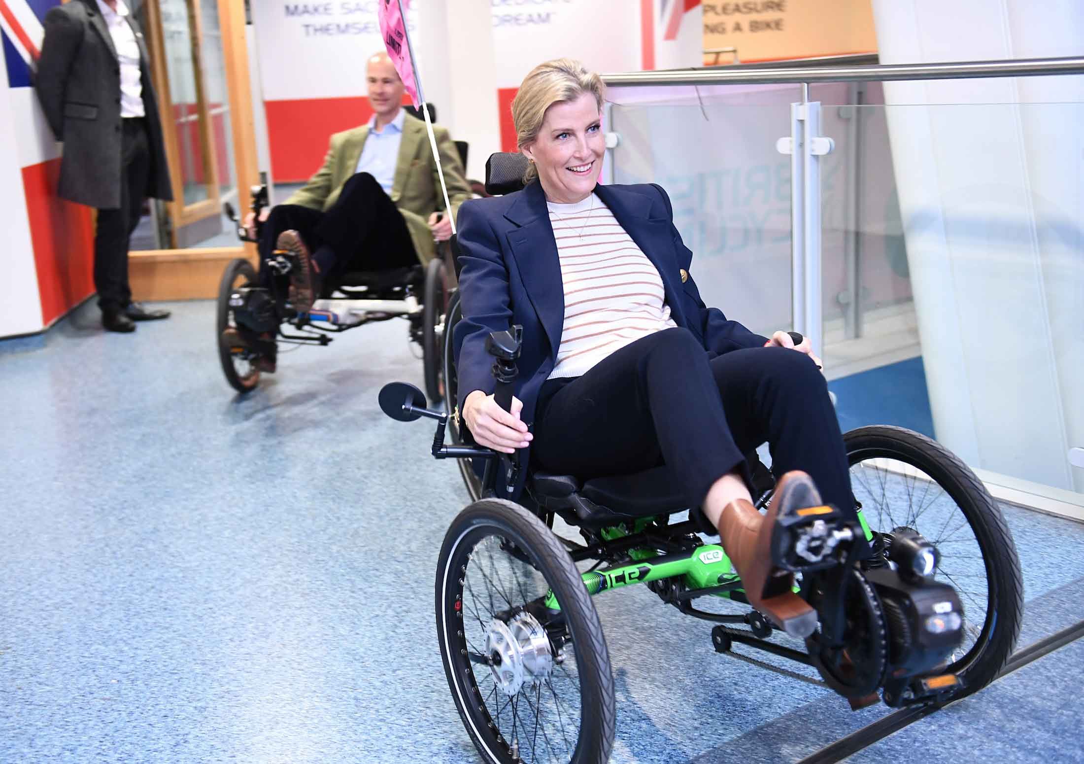 ICE Trikes British Cycling Limitless Accessible with HRH Prince Edward and Princess Sophie Duke and Duchess of Edinburgh