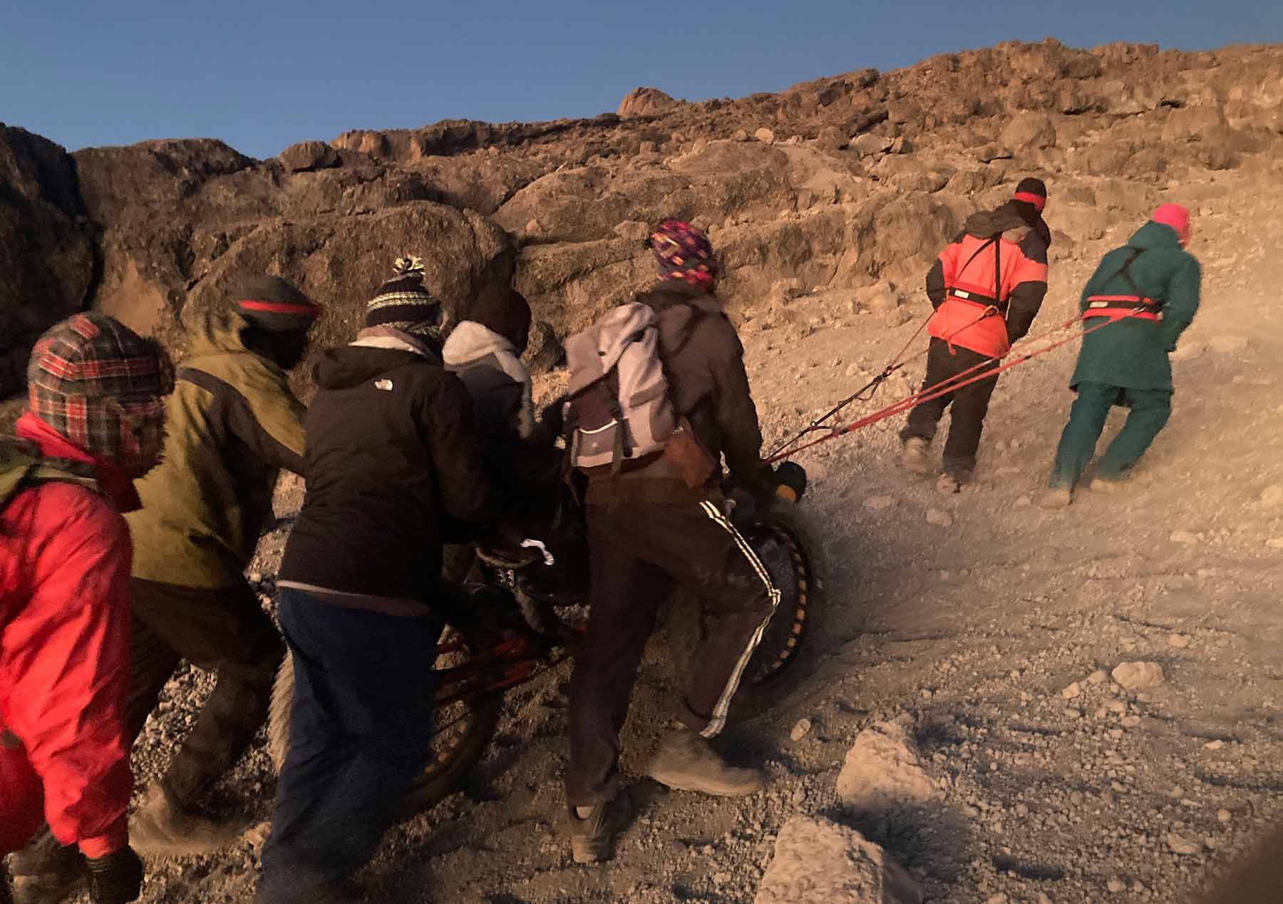 Karen Darke Kilimanjaro Hand Cycle on an ICE Full Fat Recumbent Trike 