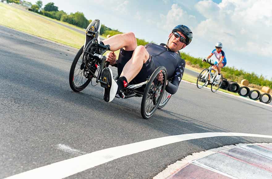 James from Wales racing on his recumbent ICE VTX