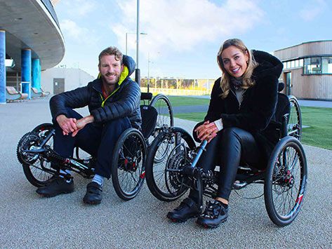 JJ Chalmers and Amy Dowden from BBC Strictly Come Dancing take two ICE Trikes for a ride