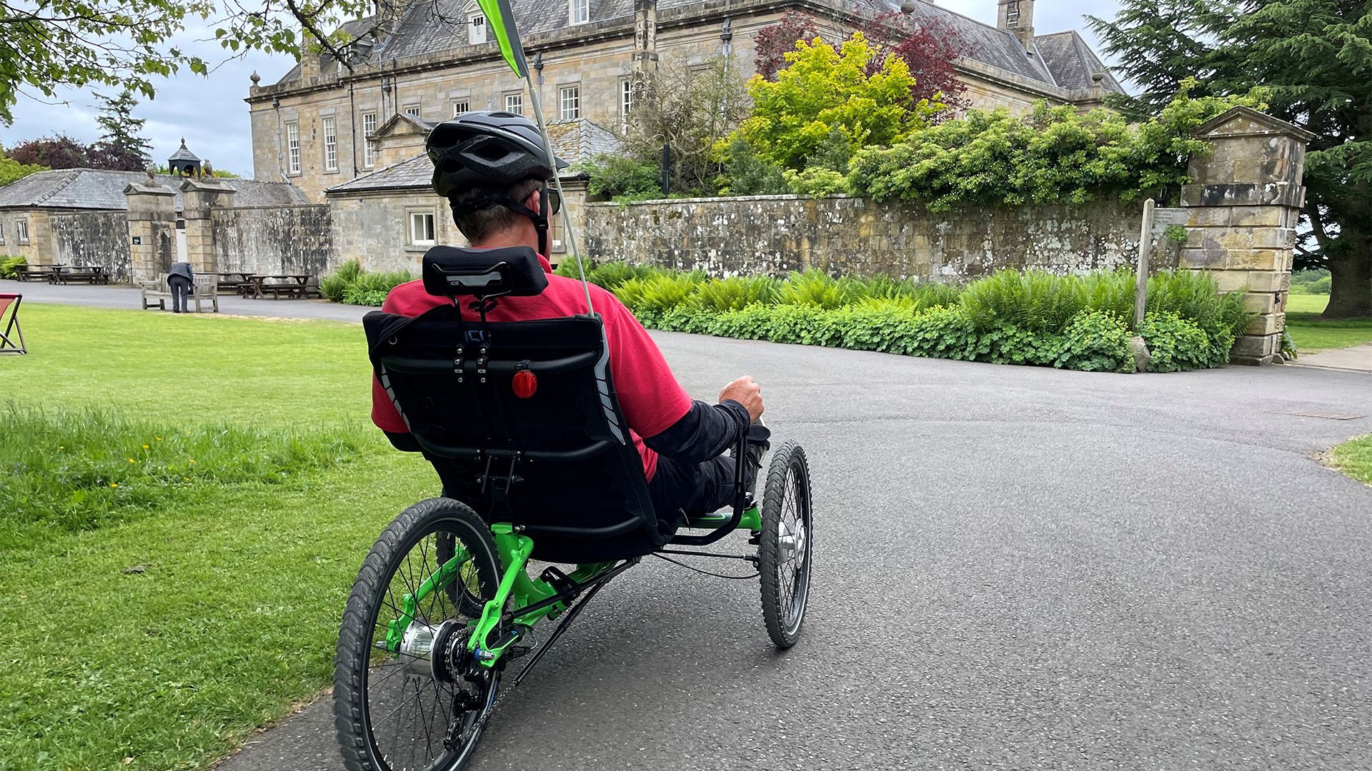 trike ride by stately home