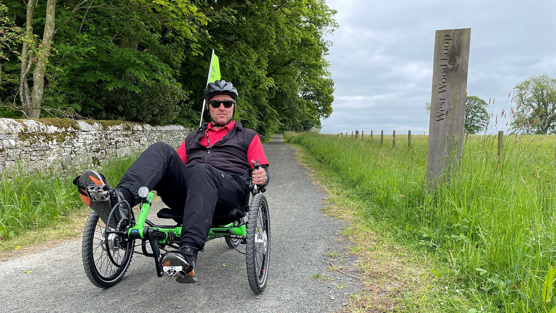 trike rider on NT trail