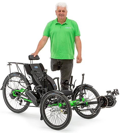 Paul from Adept-e with his green ICE Adventure